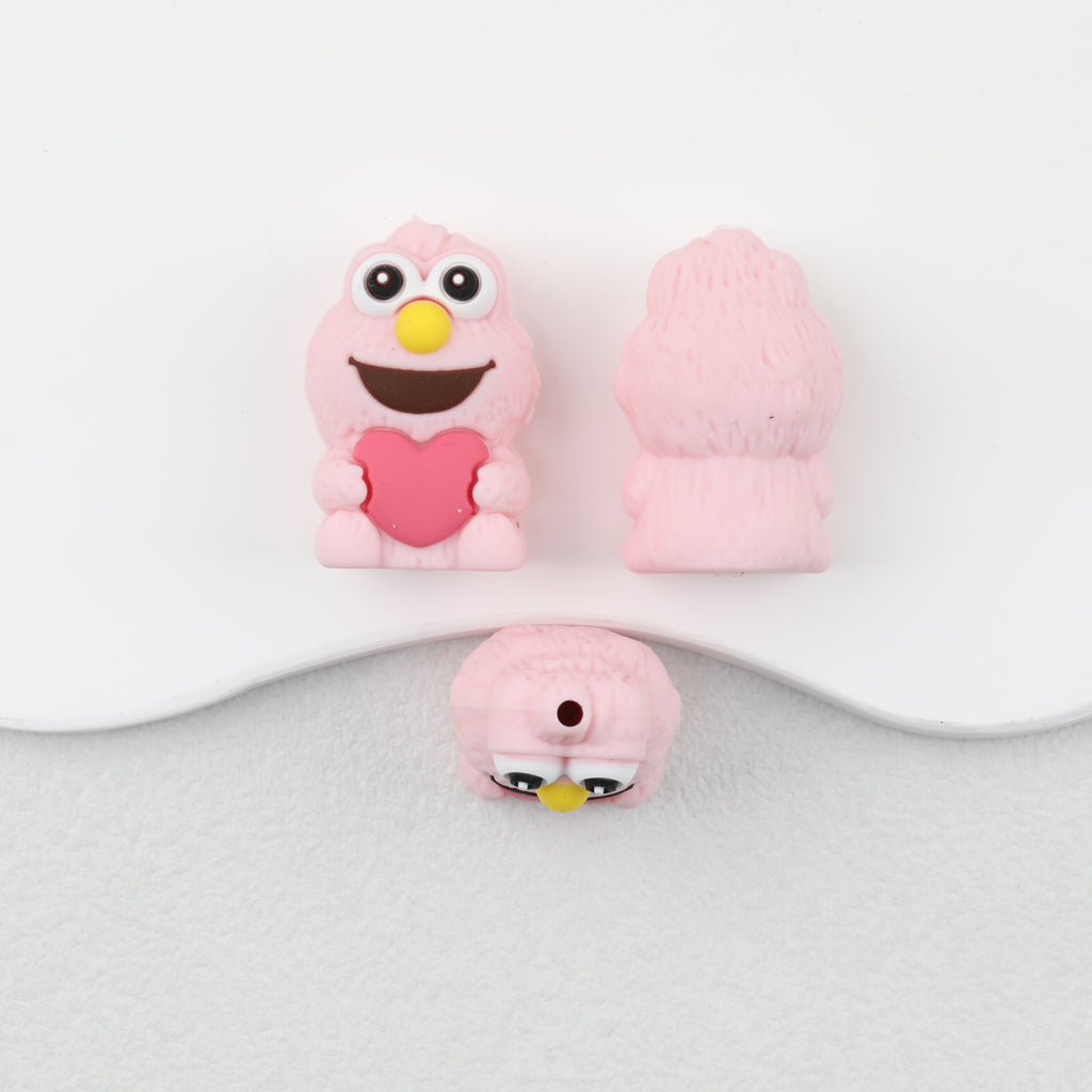 3D Cute Monster Silicone Focal Beads 20 pcs Multicolor 3