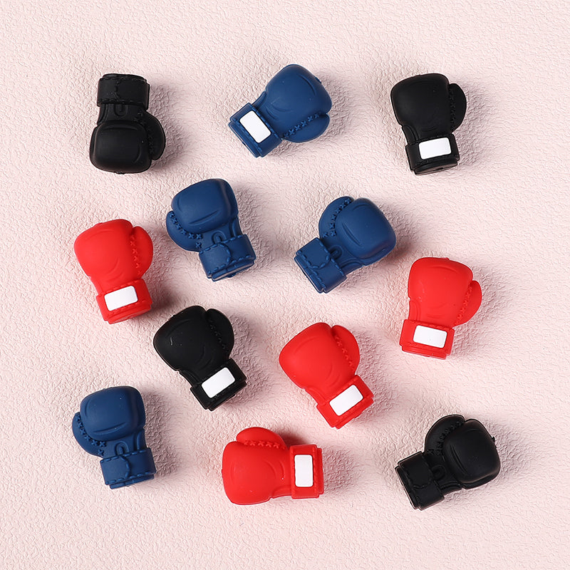 Silicone 3D Focal Beads Boxing Gloves White Label 20pcs 2