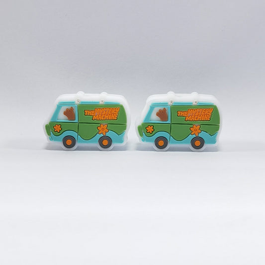 Silicone Focal Beads Robot Car The Mystery Machine Text 20pcs