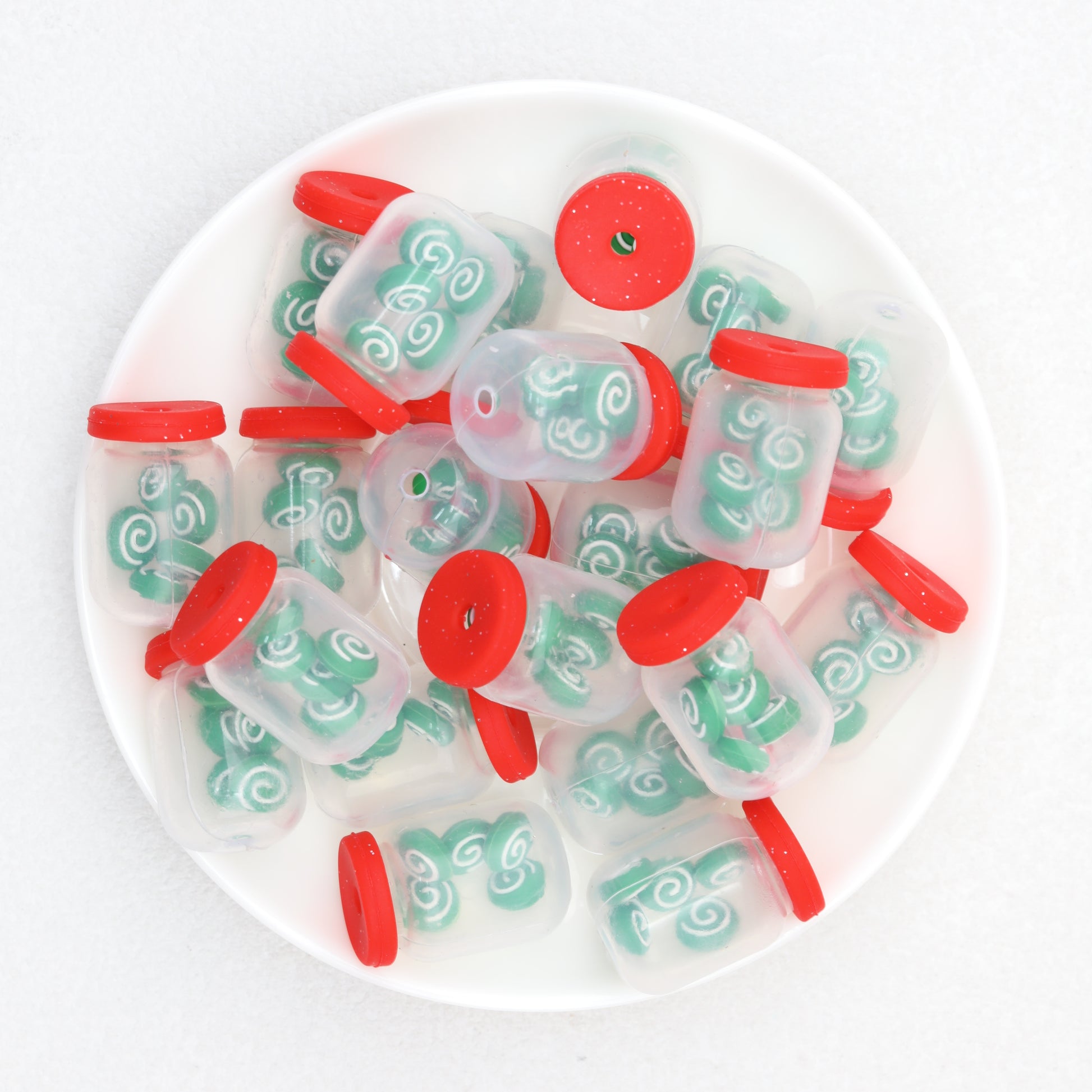 Silicone 3D Christmas Lollipop Focal Beads 20pcs 5