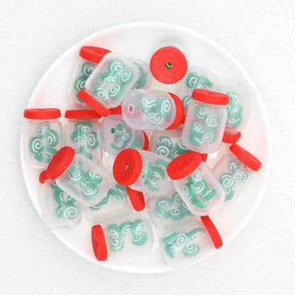Silicone 3D Christmas Lollipop Focal Beads 20pcs 5