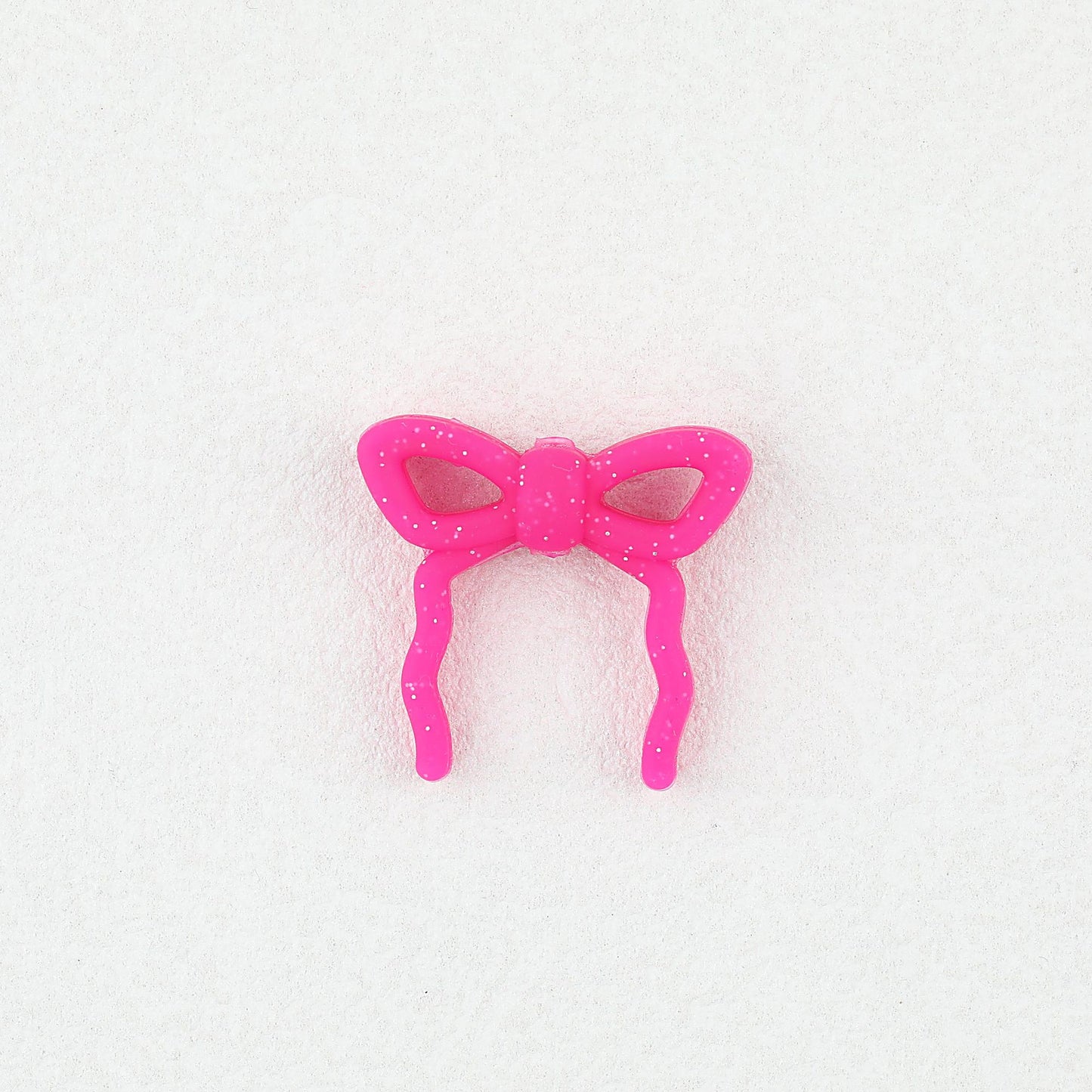Colorful Bow Silicone Focal Beads with Hole 20 pcs - Magenta