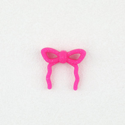 Colorful Bow Silicone Focal Beads with Hole 20 pcs - Magenta