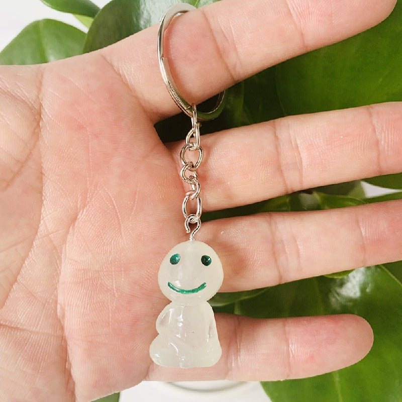Glow in the Dark Resin Alien Keychain Quirky Green Light 10