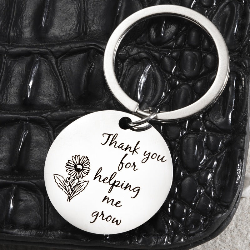 Sunflower Teacher Appreciation Keychain Stainless Steel Keepsake 4