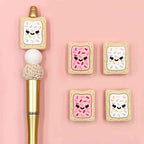 Silicone 3D Cheese Cracker Focal Beads Cute Biscuit Shape 20pcs 4
