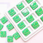 Christmas Square Acrylic Beads 16mm Gingerbread House Design 10pcs 12