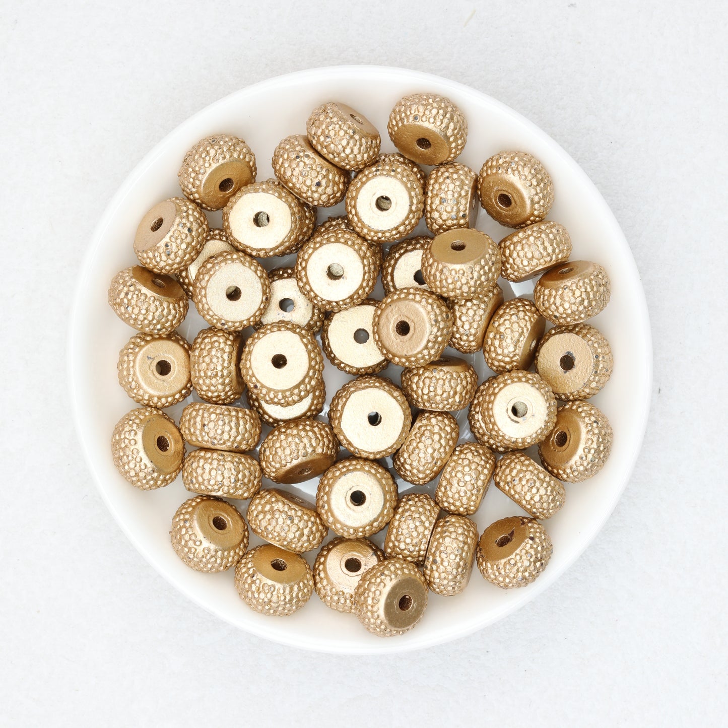 Metallic Sugar Textured Resin Round Spacer Beads 12mm 50pcs 4