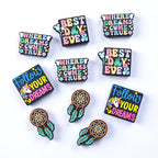 Silicone Focal Beads Dreams With Printed Text 20pcs 17