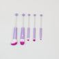 Beadable Makeup Brush Set Metal Handle Artificial Fiber Bristles 5pcs