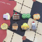 Personified Dessert Embedded Acrylic Beads Pastel Colors Glossy 10pcs