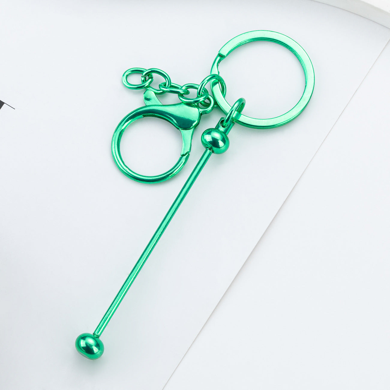Beadable UV Plating DIY Metal Keychain