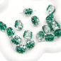 Hand Drawn Christmas Glass Beads 14mmx16mm Holiday Focal Beads 7