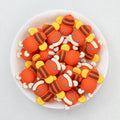 Cute 3D Bee Silicone Focal Beads Orange Yellow 20pcs