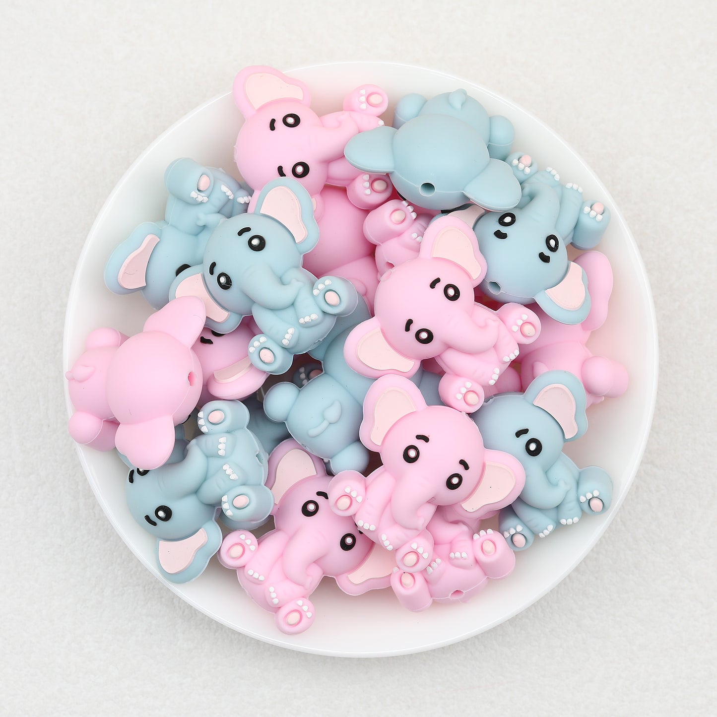 Cute 3D Elephant Silicone Focal Beads 20pcs 2