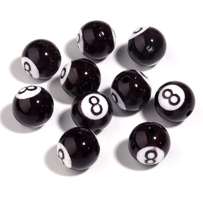 Colored Billiard Ball Round Acrylic Beads 16mm Glossy 10pcs 13