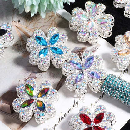 Alloy Clover Rhinestone Beads 30mm Fancy Decorative Charms 3pcs 3