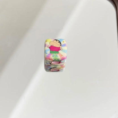 Anime Crayon Shin Chan Printed Acrylic Square Beads 14mm 10pcs 3