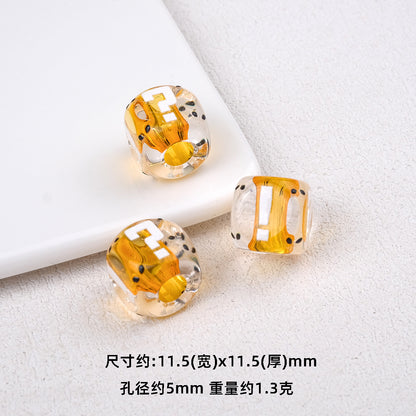 Transparent Dyed Core Acrylic Question Mark Cube Beads 20pcs 11mm 12