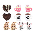 3D Coffee-Themed Silicone Focal Beads Cute Coffee Cups 20pcs