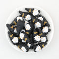 3D Halloween BOO White Ghost Dwarf Silicone Focal Beads 20Pcs  2