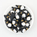 3D Halloween BOO White Ghost Dwarf Silicone Focal Beads 20Pcs  2
