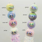 Plating Labub Head Printed Acrylic Beads 16mm Metallic Pastel 100pcs 4