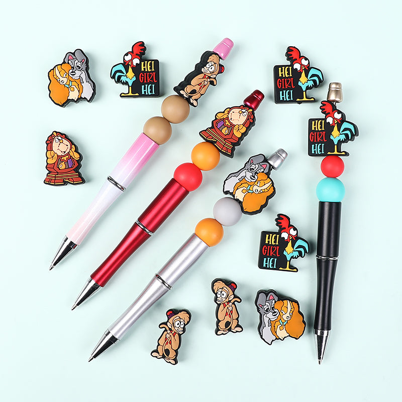 Silicone Focal Beads Disney Aladdin Characters With Stars 20pcs 7
