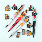 Silicone Focal Beads Disney Aladdin Characters With Stars 20pcs 7