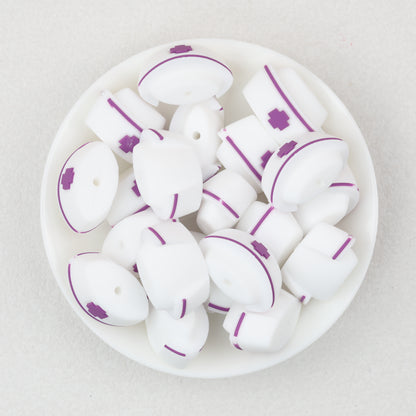 3D Colorful 3D Nurse Cap Silicone Focal Beads 20 Pcs 6