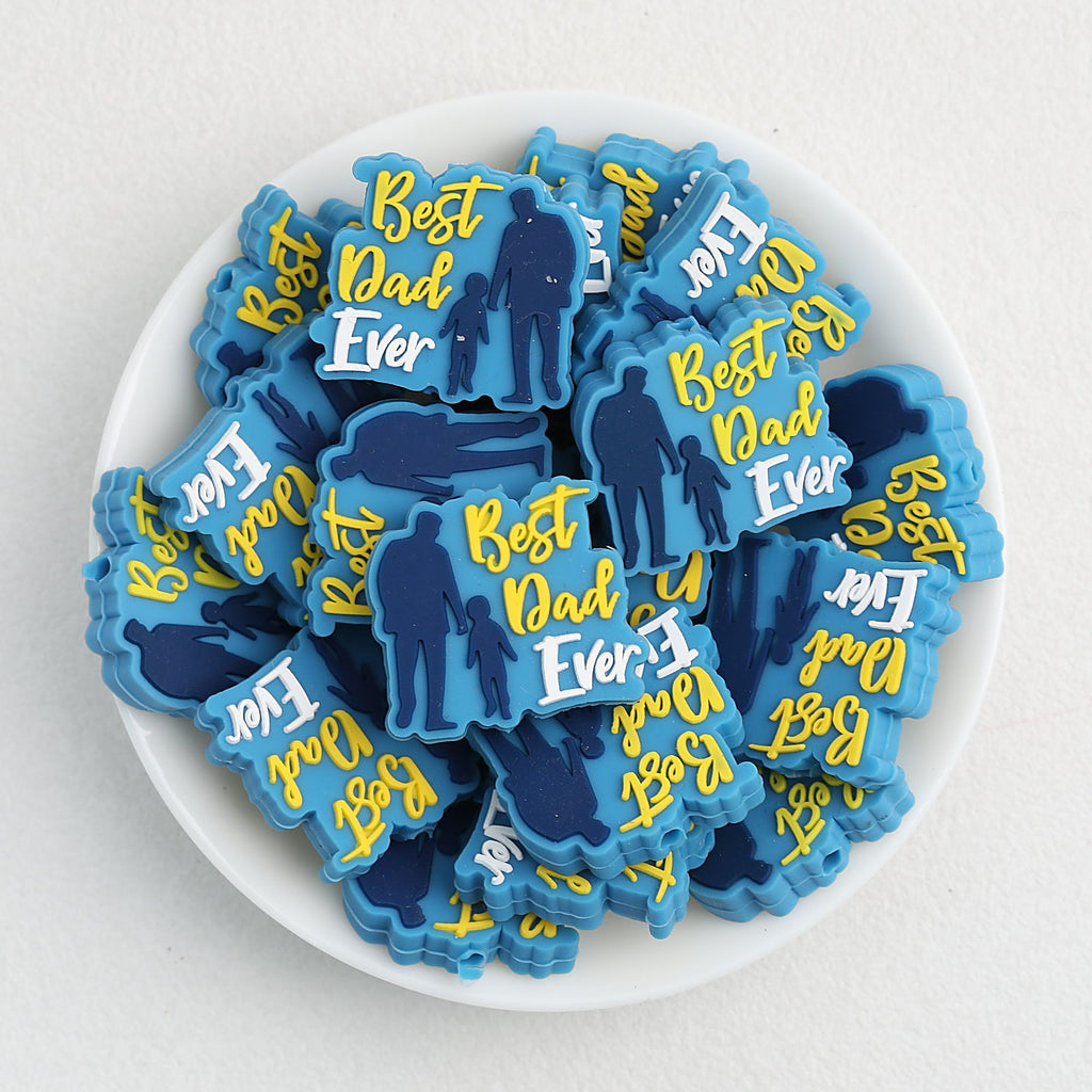 Father's Day Best Dad Ever Silicone Focal Beads 20pcs