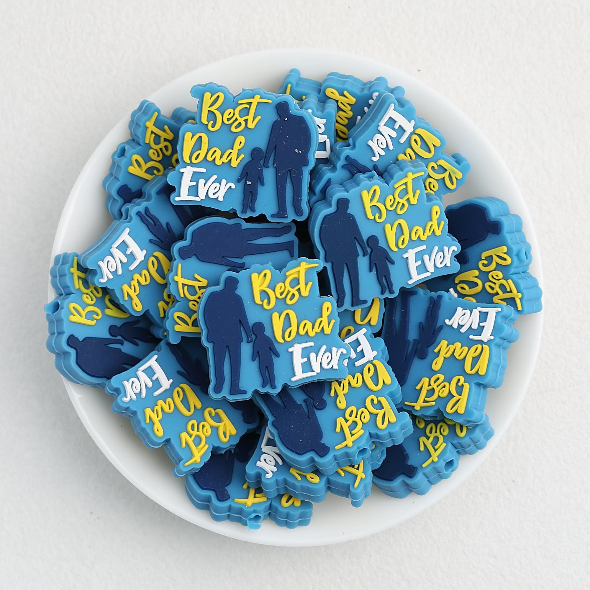 Father's Day Best Dad Ever Silicone Focal Beads 20pcs