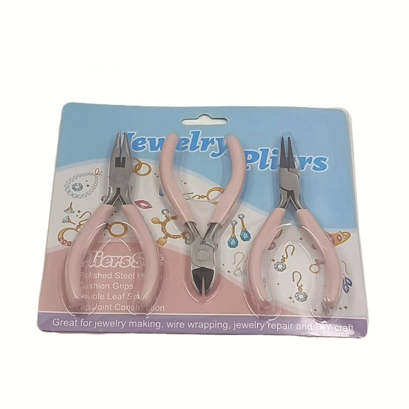 Carbon Steel Jewelry Pliers Set 110mm and 125mm with Pastel Handles 10