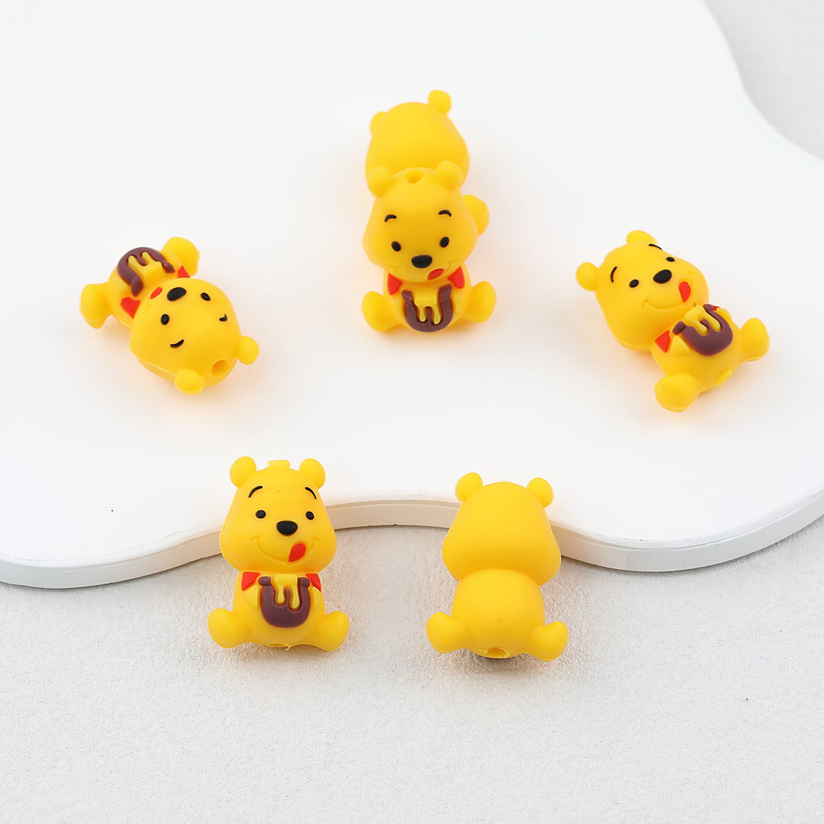 Silicone 3D Focal Beads Honey Winnie the Pooh Cheerful Bear Honey Pot - 1 piece