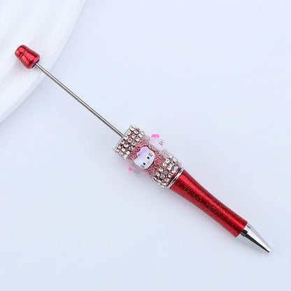 Beadable Pen with Kitty and Rhinestone  7
