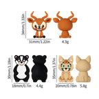 3D Wild Animal Silicone Focal Beads 20pcs 7