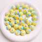 Hand-Painted Round Acrylic Beads 16mm Cartoon Design 5pcs 10