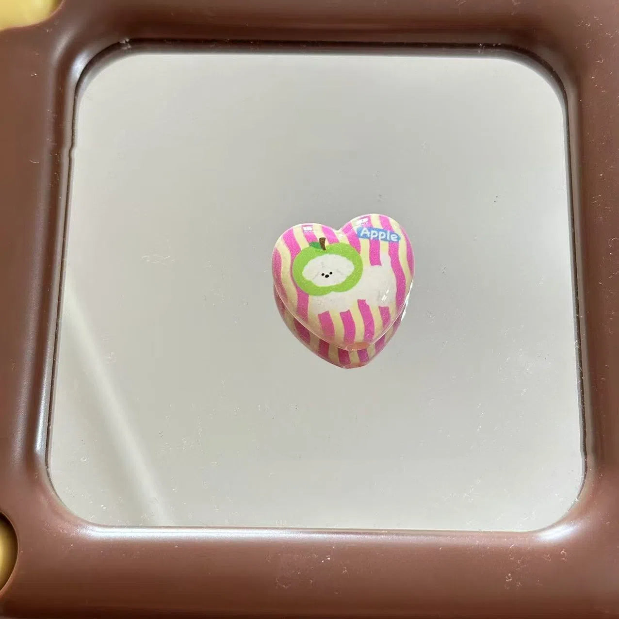Painted Heart Acrylic Beads 25mm Westie Wearing Fruit Headgear 10pcs 4