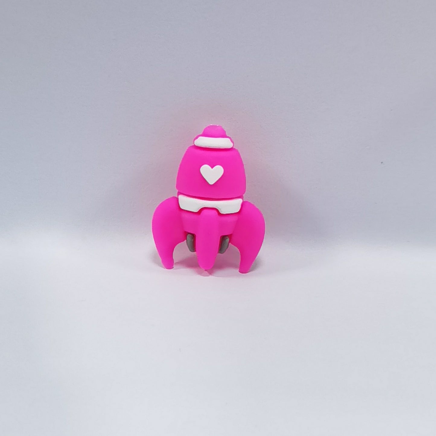 Silicone 3D Focal Beads Color Love Rocket Heart Detail 20pcs 3