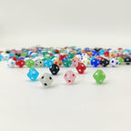 Lampwork Glass Beads Rhombus 12mm Jelly Color Polka Dot 8pcs 4