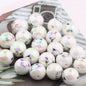 UV Plating Round Acrylic Beads 16mm Cartoon Printed 20pcs 4