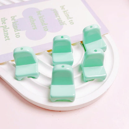 Small Chair Acrylic Beads 20x25mm Colorful Glossy 10pcs 11