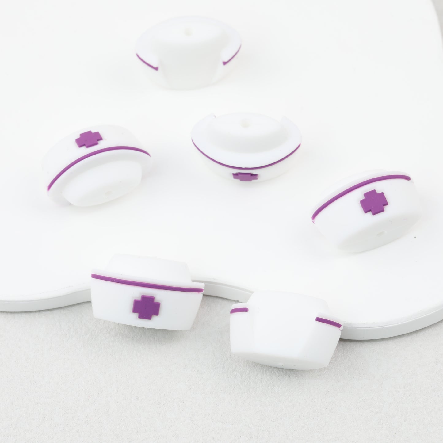 3D Colorful 3D Nurse Cap Silicone Focal Beads 20 Pcs 7