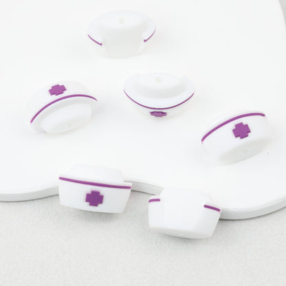 3D Colorful 3D Nurse Cap Silicone Focal Beads 20 Pcs 7