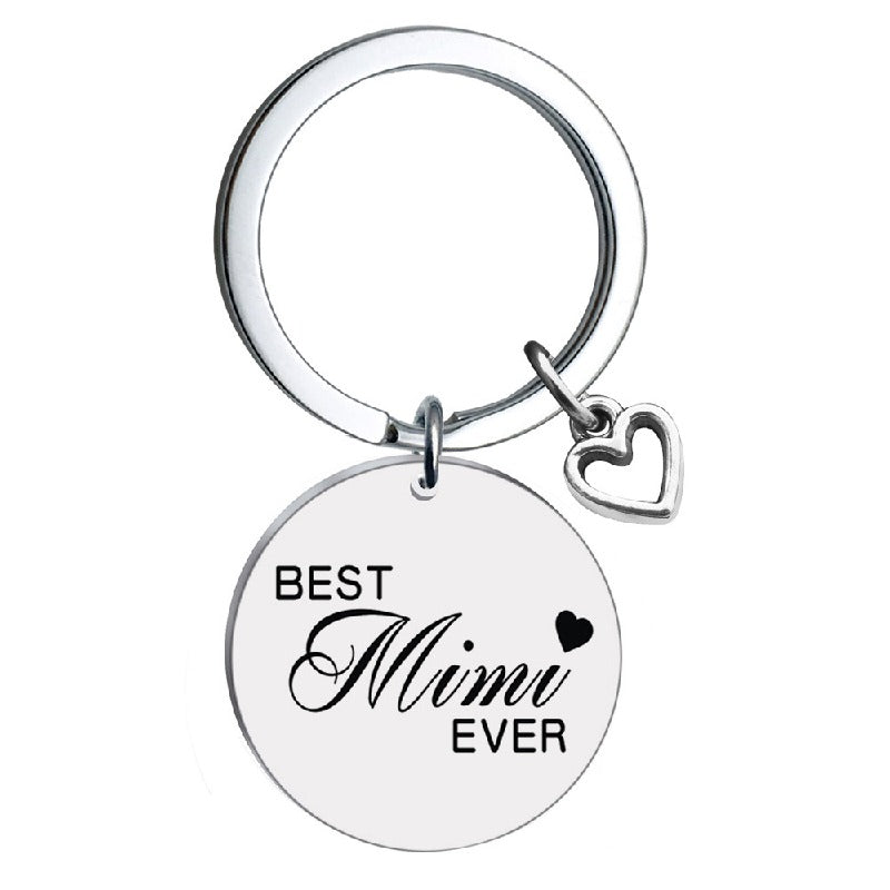 Stainless Steel Heart Keychain Polished Silver Open Charm Family Gift 7