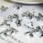 Plating Clip Acrylic Beads 20mm Silver Metallic 50pcs 2