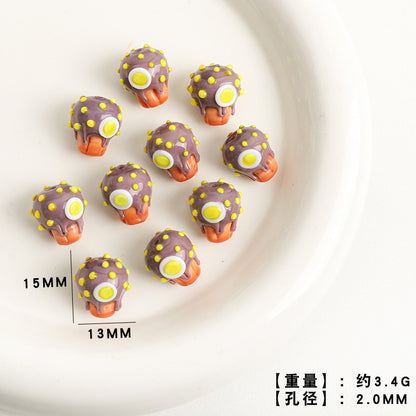 Dessert Theme Glass Cupcake Beads 15x13mm 5pcs 9