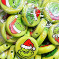 Flat Double-sided Print Acrylic Beads 22mm Grinch Design 50pcs 3