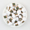  3D  White Green Mark Coffee Cup Silicone Focal Beads 20Pcs 2