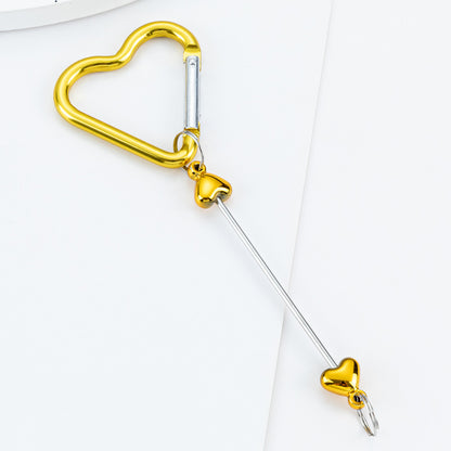 Beadable Metal Carabiners Heart-shaped With Bars